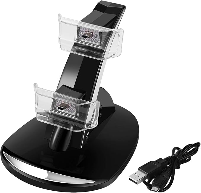 TNP Compatible with PS3 Controller Charger Stand for Sony Playstation 3 Controller compatible with Dualshock 3 Charging, 2 Tier Docking Station Stand and 2 USB PS3 Cable ports with LED Indicators - Image 8