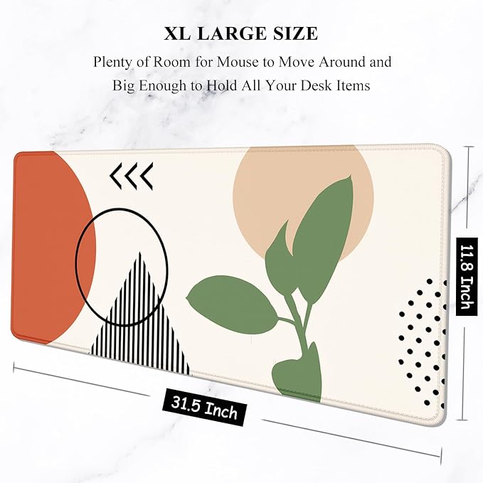 Auhoahsil Large Mouse Pad, XXL Desk Pad, Extened Mousepad 31.5" x 11.8", Non-Slip Rubber Base, Stitched Edges, Superior Surface, Gaming Keyboard Mat, Waterproof Desk Pad, Abstract Sunset - Image 2