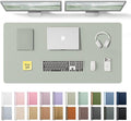 YSAGi Leather Desk Protector, Office Mat, Large Mouse Mat, Non-Slip PU Leather Blotter, Laptop Desk Pad, Waterproof Writing Pad for Office and Home (Grayish Green, 47.2" x 23.6") by YSAGi
