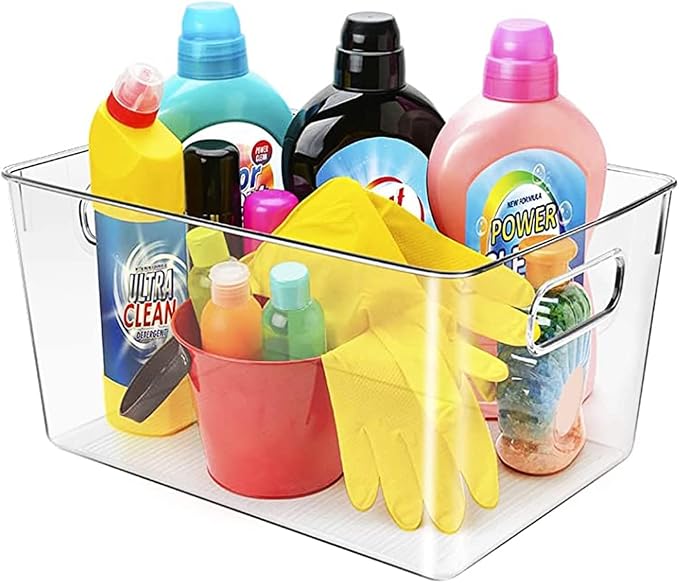 Clear Plastic Storage Bins, Pantry Organizers and Storage or Kitchen Organization and Storage Containers Bins for Organizing, Fridge, Freezer, Bathroom, Pantries, Refrigerator, Cabinet Organizer Bin - Image 8