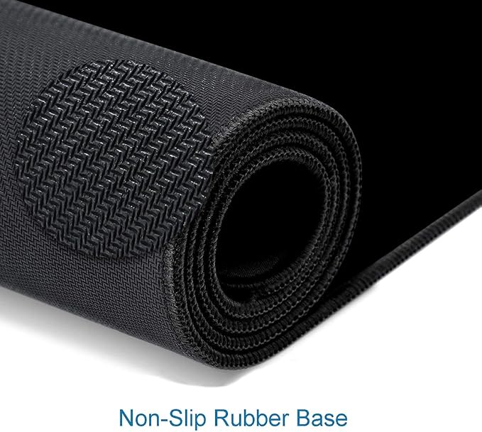 Black Large Gaming Mouse Pad with Stitched Edges, Desk Pad Extended Keyboard Mat, Non-Slip Rubber Base Mousepads for Laptop, Office, Home, 31.5X11.8 inch - Image 4