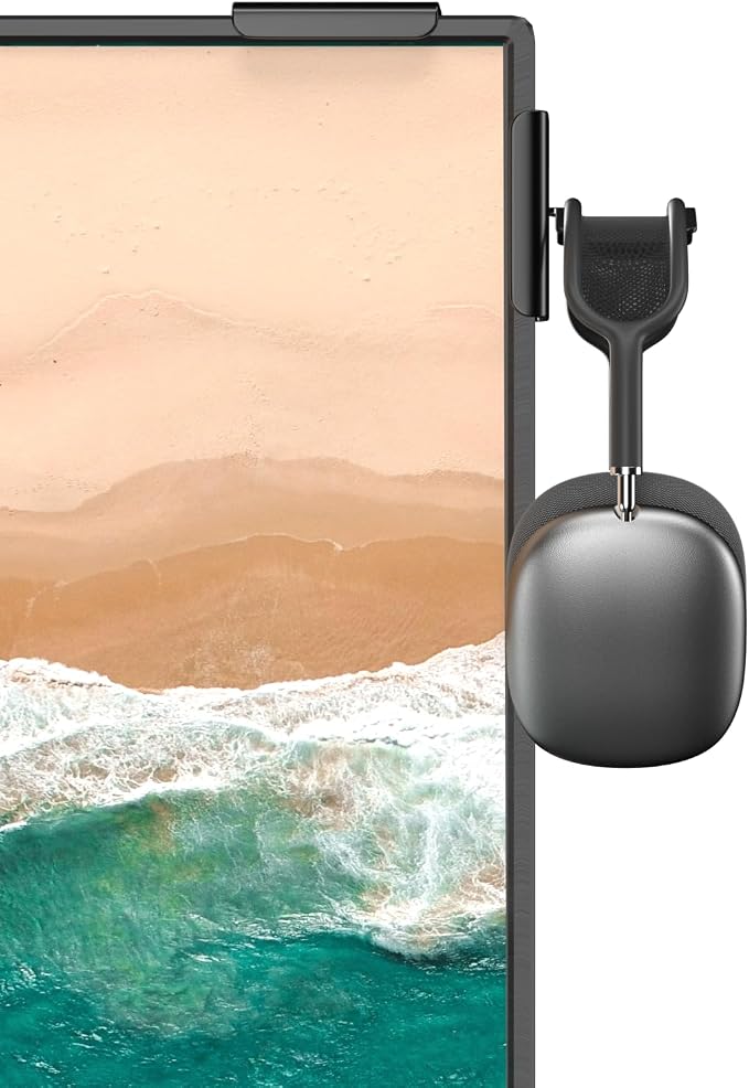Headphone Holder for Screen (black) by Unknown