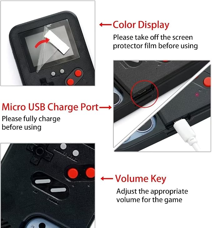 Gameboy Case for iPhone 14 Plus, Retro 168 Classic Games, Anti-Scratch Shockproof Phone Cover, Black - Image 7
