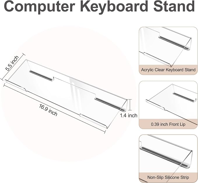 MOSISO Keyboard Stand&Wrist Rest Support for Keyboard &Mouse Pad Set - Image 3