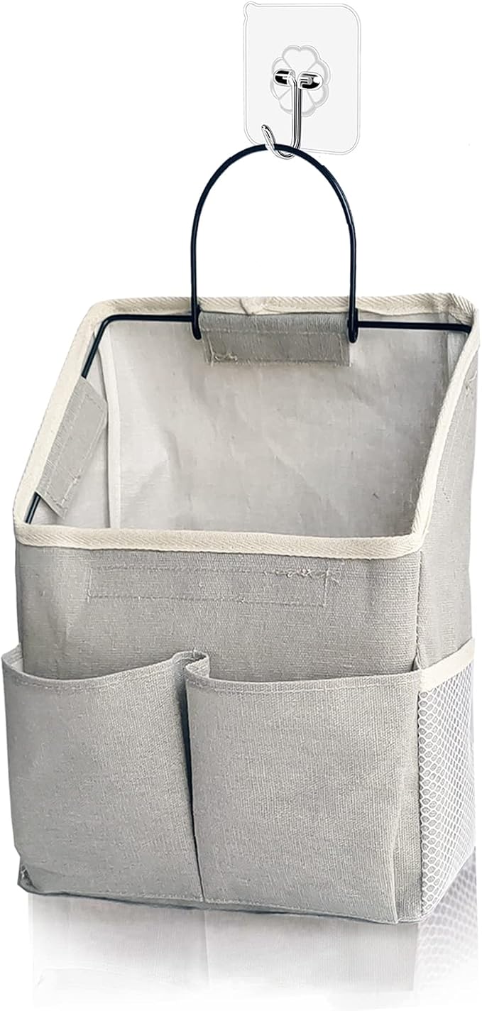 Wall Hanging Storage Bag,Wall Hanging Organizer bags with Pockets, Wall organizer Storage for Dormitory Bathroom Bedroom Kitchen (Grey1) by Someteth