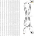 Donruby 30Pcs Silicone Cable Ties, Reusable Cord Organizer Straps, White by Donruby