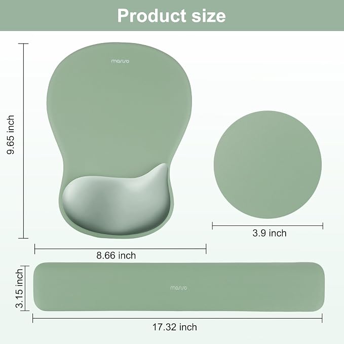 MOSISO Wrist Rest Support for Mouse Pad & Keyboard Set, Green - Image 7