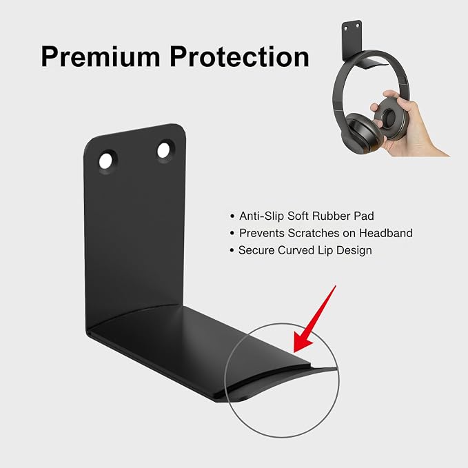 Heavyrain 2PCS Under Desk Headphone Hanger | Storage Hook Metal Desk Edge Hook Hanger with Clamp-On Design (Medium) - Image 7