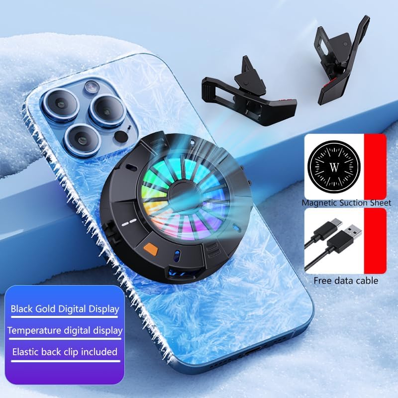 2-in-1 Magnetic & Clip-On Phone Cooler – Semiconductor-Powered Gaming Cell Phone Cooling Fan Radiator for iPhone/Android/iPad/Tablet – Ideal for Gaming, Video Calls, Live Broadcasting, and Vlog - Image 6