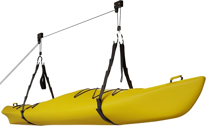RAD Sportz Kayak Storage Hoist - Overhead Pulley System with 125lb Capacity for Canoes, Bikes, Ladders, and More - for up to 12-Foot Ceilings by RADSportz