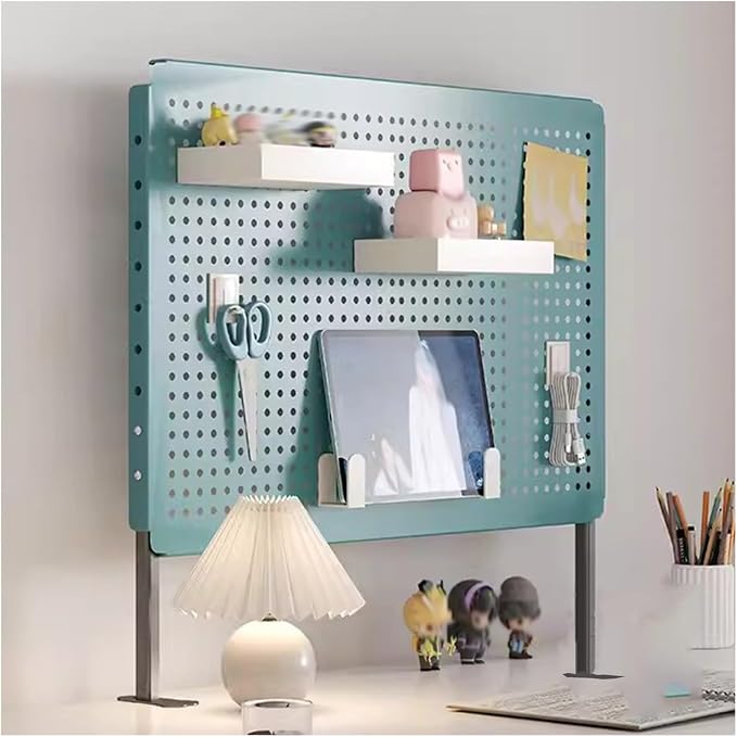 Pegboard Wall Organizer Panels.Modular Desk Pegboards with Dual Monitor Stand & Privacy Panel - 40x40cm B-Blue, Ideal for Office & Gaming, Versatile Accessories for Standing Desks & Home Wor - Image 9