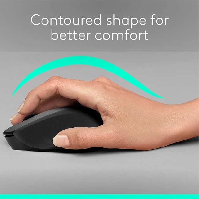 Logitech MK345 Wireless Keyboard and Mouse Combo | Palm Rest | 2.4 GHz | USB Receiver | Black - Image 3