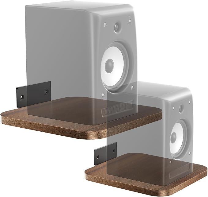 WALI Surround Sound Speaker Wall Mount, 1 Pair Heavy Duty Floating Shelf by WALI