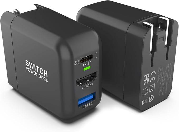 Switch Dock Charger for Nintendo Switch, Mirabox 36W Portable TV Docking Station with 4K@60Hz HDMI/USB2.0/PD USB-C Fast Charging Ports, Full-Featured USB-C Cable Included by Mirabox