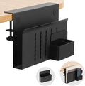 Desk Side Storage, Under Desk Laptop Mount, Table Side Hanging File Organizer, No Drill Clamp On Cable Management Tray, Laptop Holder with Magnetic Pen Holder for Office and Home(Black) by CIBOTIES