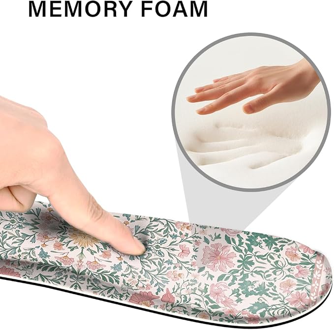 Desk Pad and Keyboard Wrist Rest, Large Mouse Pad + Keyboard Pad+Mouse Wrist Support, Non-Slip Desk Mat Protector for Office, Home 31.5×11.8 Inches Pink Floral - Image 4