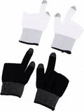 Mobile Gaming Finger Sleeves High Sensitive | Seamless Touchscreen Gloves for Players 2 Pairs Black White (Black White) by Unknown