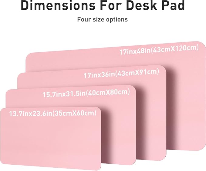 Aothia Leather Desk Pad Protector, Mouse Pad, Office Desk Mat, Non-Slip PU Leather Desk Blotter, Laptop Desk Pad, Waterproof Desk Writing Pad for Office and Home (23.6" x 13.7", Fairy Pink) - Image 8