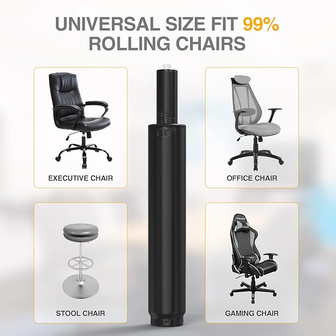 HOSALI 2.5 inch Office Chair Gas Lift Cylinder-Office Chair Replacement Parts, Heavy-Duty Gas Lift Cylinder Fits Most Chairs,Highest End Class 4 Hydraulic Pneumatic Piston,Universal Size - Image 6
