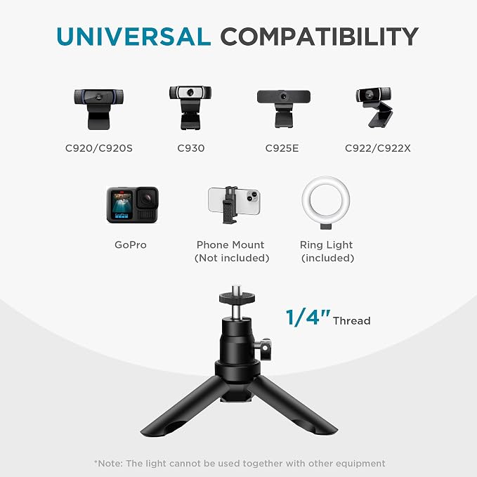 InnoGear 60 LED Ring Light with Stand for Computer Selfie Video Conference - Image 6
