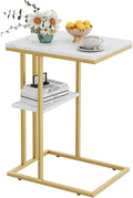 C Shaped End Table, Couch Side Table that Slide Under by Katrawu