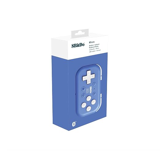 8Bitdo Micro Bluetooth Gamepad Pocket-sized Mini Controller for Switch/Switch 2, Android, and Raspberry Pi, Supports Keyboard Mode (Blue) - Image 6