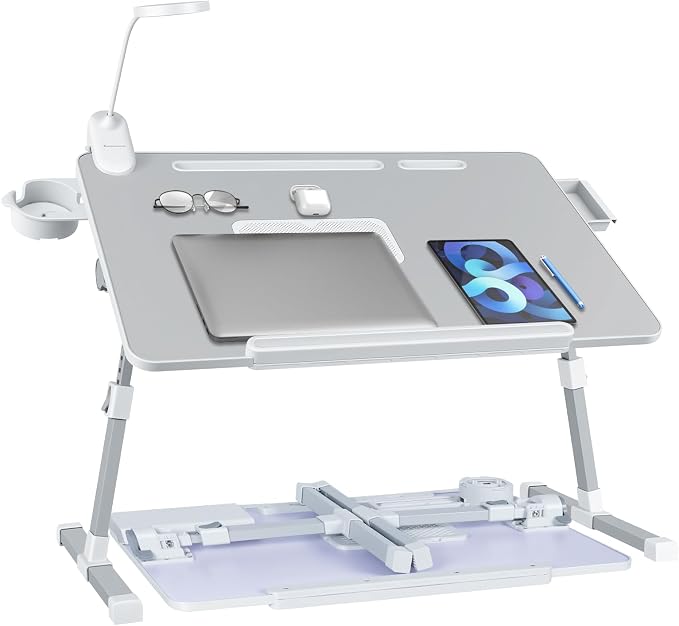 iXTRA Adjustable Laptop Lap Desk with Cooling Fan USB Light for Adults by IXTRA