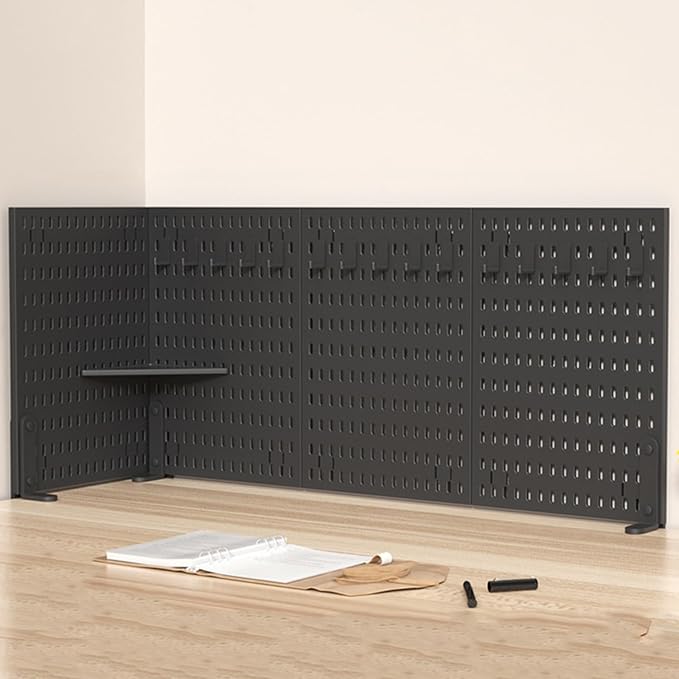 Pegboard Wall Organizer Panels.Clamp Desk Privacy Panel, No Drilling Required, 150 x 40 cm, Versatile Desk Accessory for Office & Home, Black, Ideal for Gaming & Workspaces, Easy Installatio - Image 8
