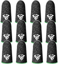 6 Pairs Finger Sleeves for Gaming, Gaming Finger Sleeves, Thumb Sleeves Mobile Gaming Controller, Cell Phone Gaming Finger Sleeves for Mobile Game, Anti Sweat, Breathable (Green) by Unknown