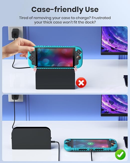 FYOUNG Extender Cable Replacement for Switch 2 Dock with Extra USB Port, Support TV Dock Mode& 4K Data Transfer, USB-C Fast Charging, Heat Dissipation Compatible with Nintendo Switch 2 - Image 4