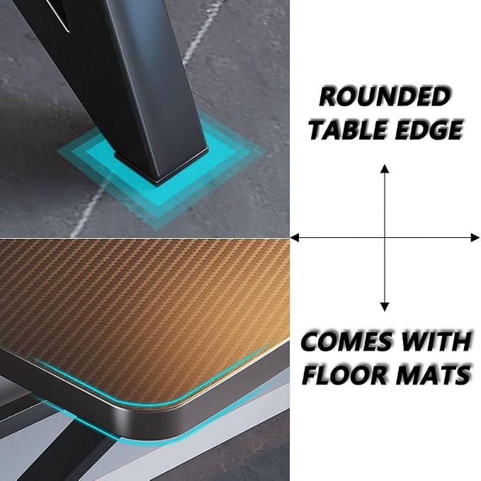 Multi-Functional Gaming Desk with Built-in Monitor Stand, Pegboard Hutch, RGB Lighting, Cable Management, Wireless Charger & Power Outlet, Designed for Gaming Setup Home Office Desk Desk B 120cm - Image 8
