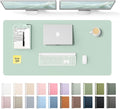 YSAGi Leather Desk Protector, Office Mat, Large Mouse Mat, Non-Slip PU Leather Blotter, Laptop Desk Pad, Waterproof Writing Pad for Office and Home (Pale Green, 47.2" x 23.6") by YSAGi