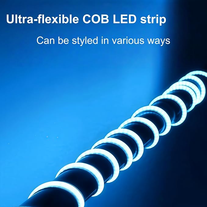 Ultra-Narrow 3mm USB COB LED Strip Self-Adhesive Cabinet Desk Bedroom Light (Lcy Blue, 6ft) - Image 8