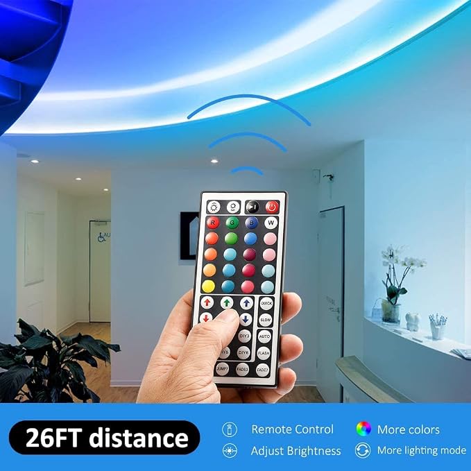 DAYBETTER Led Strip Lights 200ft, RGB Led Light Strip with 44 Keys Remote Controller, Color Changing Led Lights for Bedroom 100 ft of 2 Rolls - Image 4