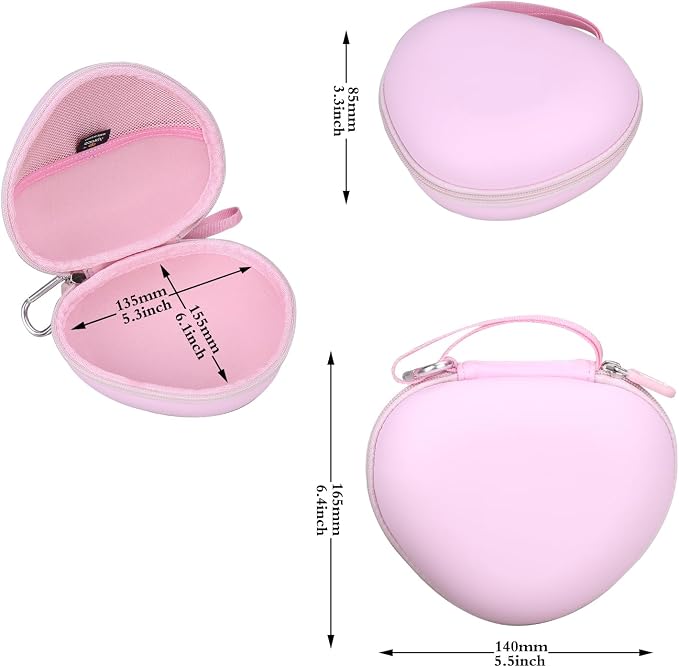 Aproca Kids Headphones Case Compatible with iClever BTH12 / HS19 / BTH26 Kids Bluetooth Headphones, Storage Hard Bag -Cloud Pink (Case Only) - Image 5
