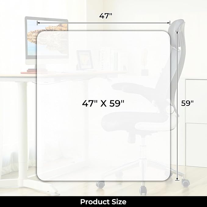 Chair Mat for Hard Wood Floors - Heavy Duty Floor Protector - Easy Clean (47''×59'') - Image 7