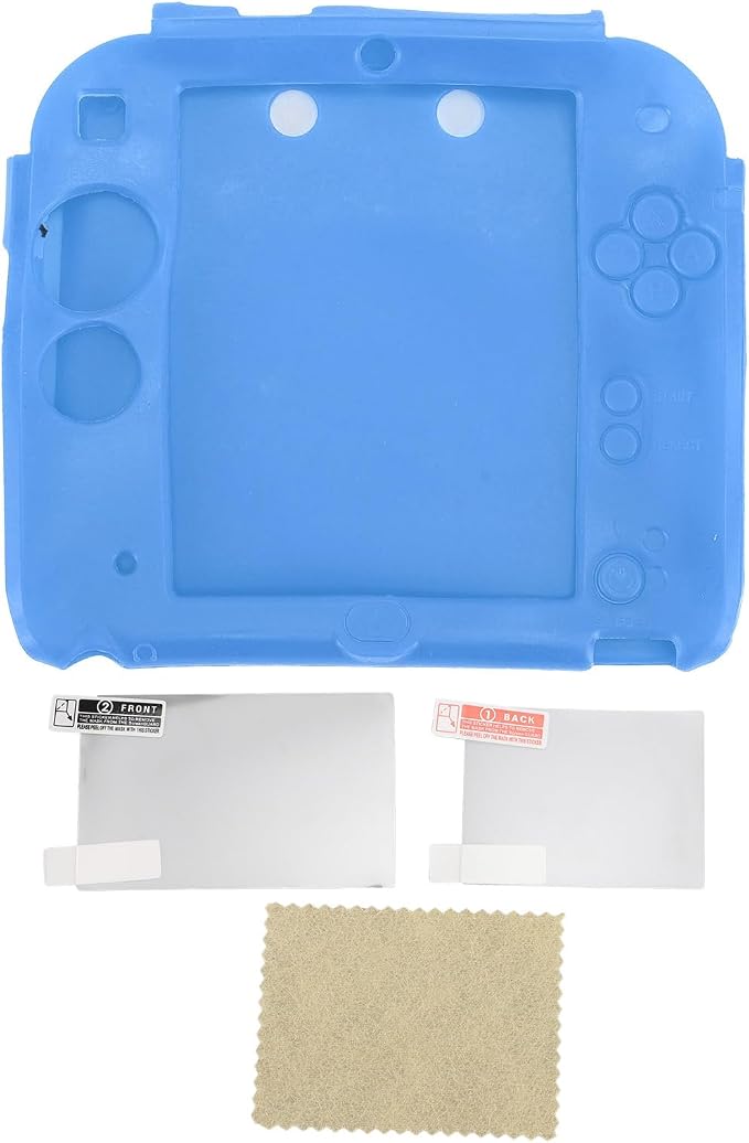 Handheld Game Console Soft Silicone Cover, Scratch with Top Bottom Screen Protector, Protect from Collisions Dust and Fingerprints, Easy to Access Key, Pet Film for 2DS - Image 6