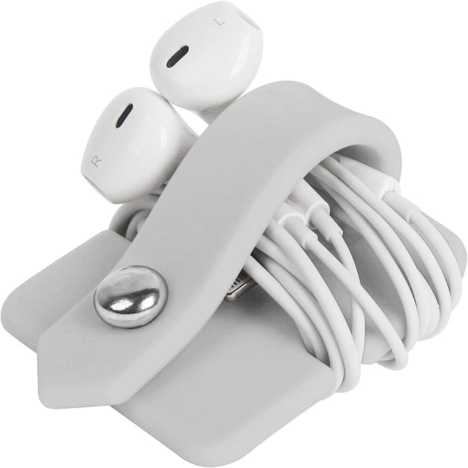Cord Organizer Earbuds Holder Earphone Wrap Earphones Organizer Headset Headphone Earphone Wrap Winder Cord Manager Cable Winder Gray - Image 5