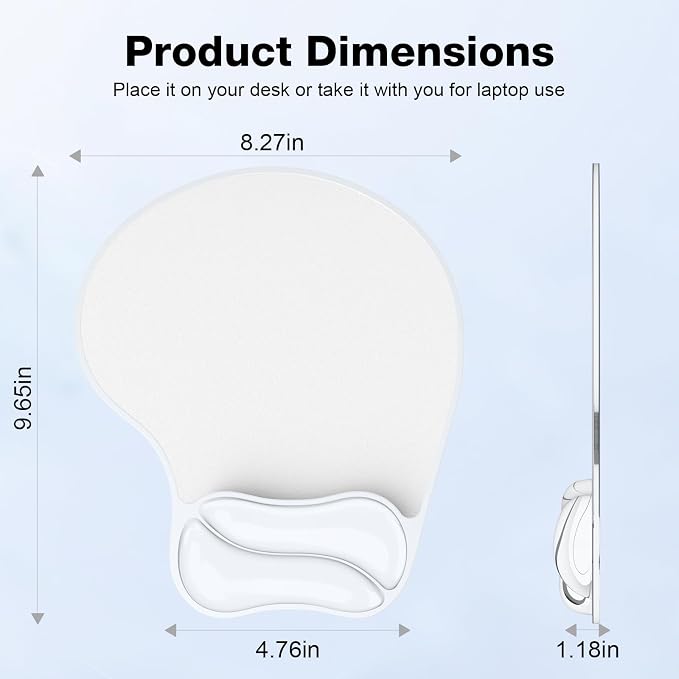 Gel Mouse Pad with Wrist Rest, Ergonomic Comfortable Computer Wrist Support for Laptop, Pain Relief Mousepad with Non-Slip PU Base for Office & Home Clear - Image 4