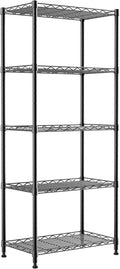 REGILLER 5-Wire Shelving Metal Storage Rack Adjustable Shelves,Standing Storage Shelf Units for Laundry Bathroom Kitchen Pantry Closet(Black,11.8" D x 21.2" W x 53.5" H) by REGILLER
