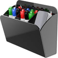 Dry Erase Marker Holder with 3 Compartments, Wall Mounted Magnetic Marker Organizer for Whiteboard, Fridge, Locker, Pen Holder, Acrylic Pencil Holder, Black by Lumanman