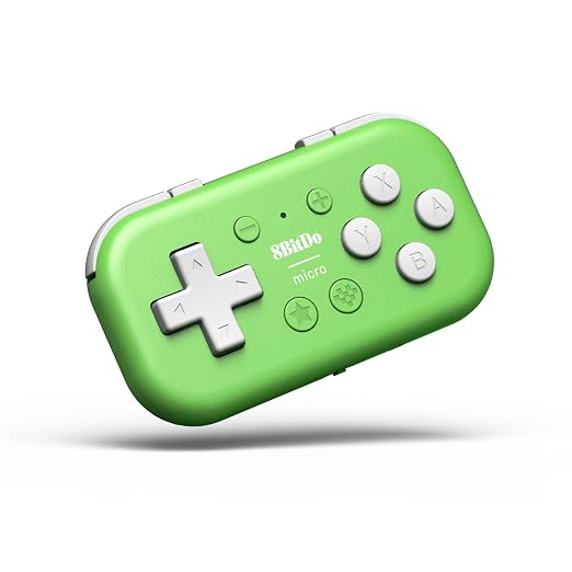 8Bitdo Micro Bluetooth Gamepad Pocket-sized Mini Controller for Switch/Switch 2, Android, and Raspberry Pi, Supports Keyboard Mode (Green) by 8BitDo
