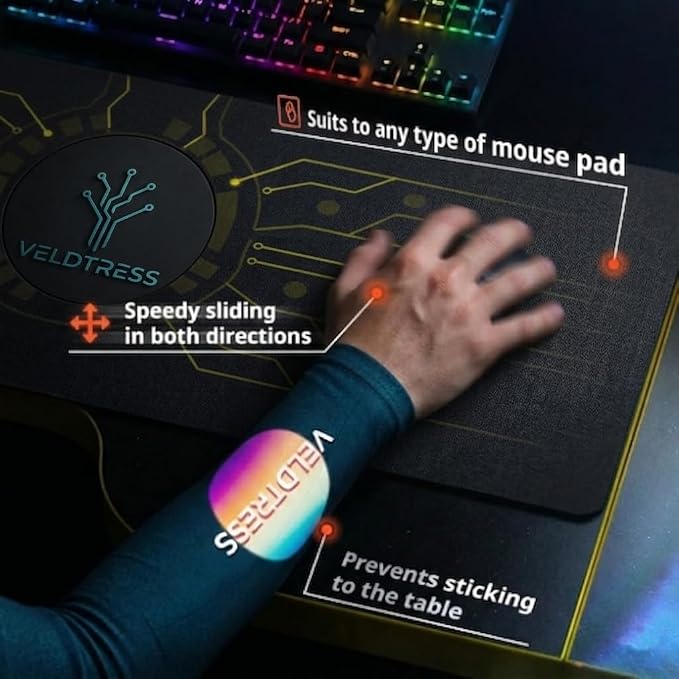 Professional Gaming Sleeve - Premium Smooth Glide Esports Arm Cover for PC Gamers FPS Competitive Play (Single) - Image 3
