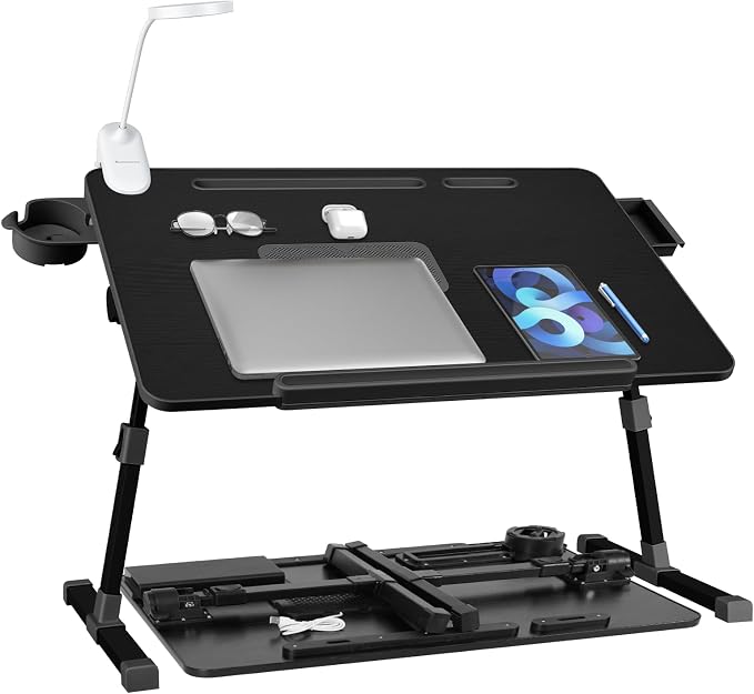iXTRA Adjustable Laptop Lap Desk with Cooling Fan USB Light for Adults by IXTRA