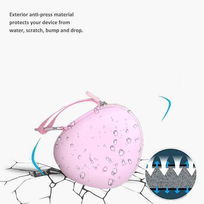 Aproca Kids Headphones Case Compatible with iClever BTH12 / HS19 / BTH26 Kids Bluetooth Headphones, Storage Hard Bag -Cloud Pink (Case Only) - Image 6