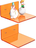 Sezanrpt 6 Inches Small Orange Wall Shelves Set of 2, Wall Mounted Display Shelf Rack for Bedroom, Living Room, Smart Speaker, Clock, Decoration, 2 Pack by Sezanrpt