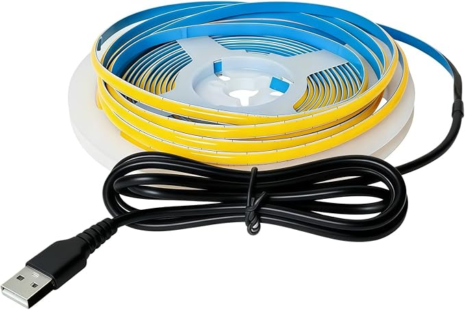 Ultra-Narrow 3mm USB COB LED Strip Self-Adhesive Cabinet Desk Bedroom Light (4000k Natural White, 6ft) - Image 8
