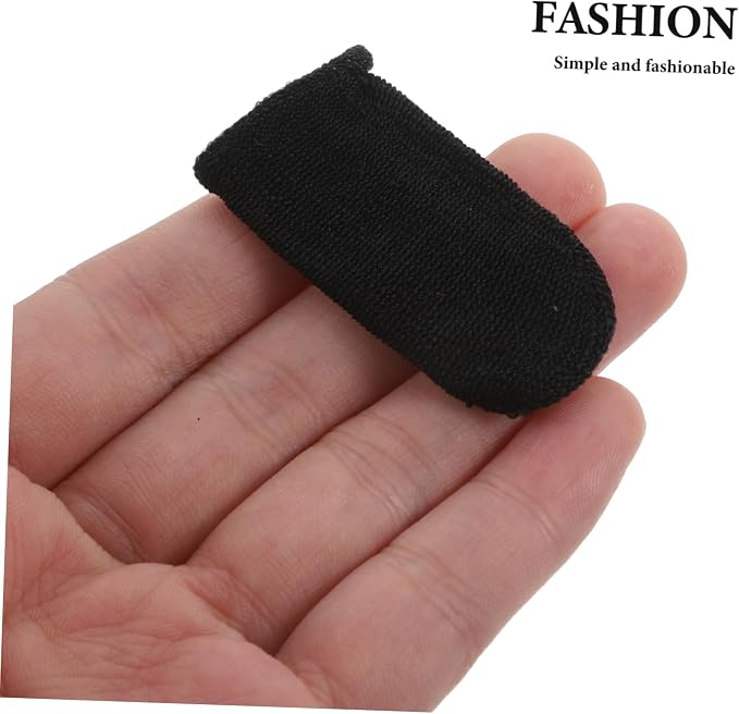 MAGICLULU 10PCS Ultra Thin Breathable Finger Sleeves for Mobile Gaming Sweat-Resistant Gaming Gloves Finger Protectors for Gamers Black Touchscreen - Image 3