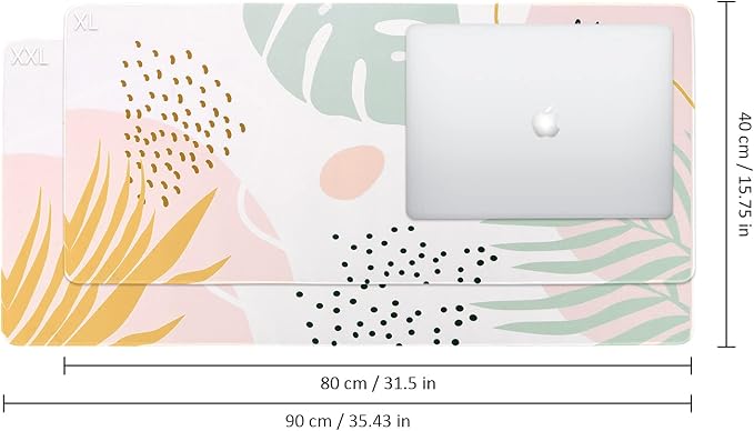 iCasso Desk Pad,Extended Gaming Mouse Pad,35.4x15.7in,Morandi | Non-Slip Rubber Base Mousepad with Stitched Edges,Waterproof Keyboard Mouse Mat for Work Home Office - Image 2
