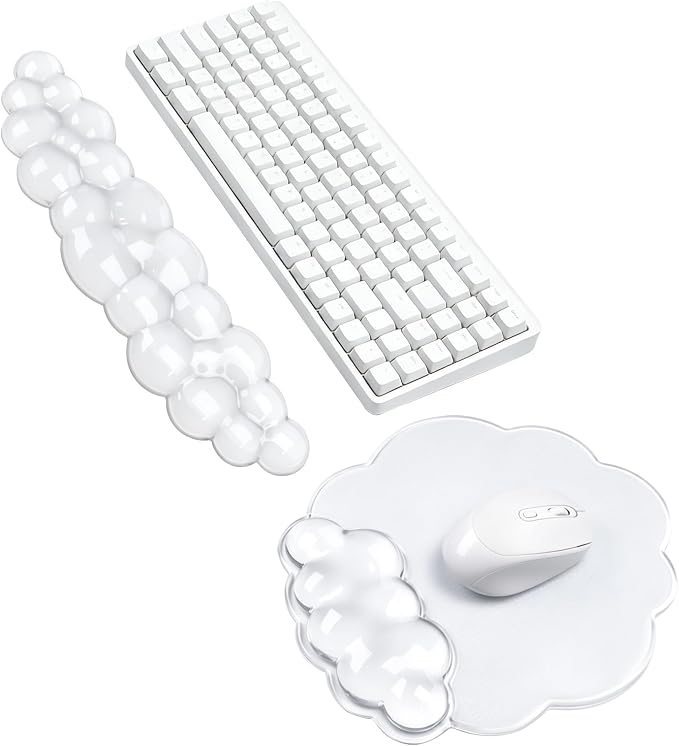Gel Cloud Wrist Rest for Keyboard and Mouse Pad Set - Clear White by CFHYZAZNCL
